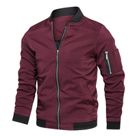 Blouson aviateur avec poches pour homme, veste légère décontractée, coupe-vent de sport, manteau zippé, vêtements de printemps et d'automne 1